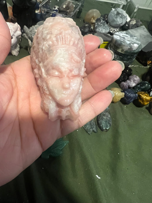 Native American Woman Warrior Carving